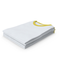 Female Crew Neck Folded Stacked White and Yellow PNG & PSD Images