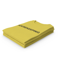 Female Crew Neck Folded Stacked Yellow Housekeeping PNG & PSD Images