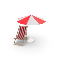 Beach Umbrella and Chair PNG & PSD Images