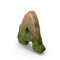 Letter A Mossy Stone PNG & PSD Images