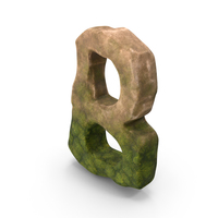 Letter B Mossy Stone Stylized PNG & PSD Images