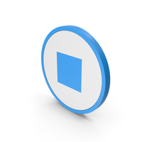 Icon Stop Button Blue PNG & PSD Images