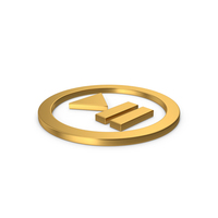 Gold Symbol Play Pause Button PNG & PSD Images