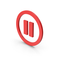 Symbol Pause Button Red PNG & PSD Images