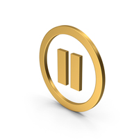 Symbol Pause Button Gold PNG & PSD Images