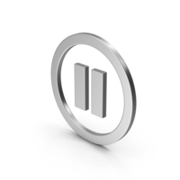 Symbol Pause Button Silver PNG & PSD Images