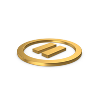 Gold Symbol Pause Button PNG & PSD Images