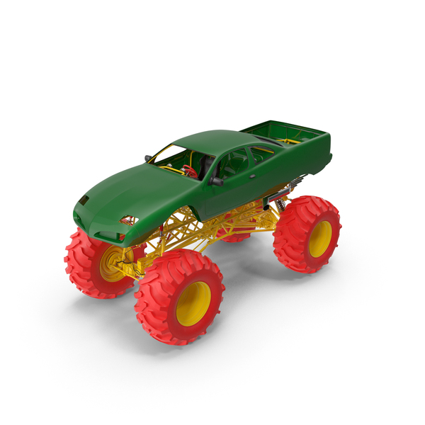 Monster Truck Red and Green PNG & PSD Images