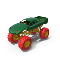 Monster Truck Green and Red PNG & PSD Images