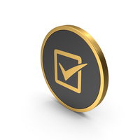 Icon Check Gold PNG & PSD Images