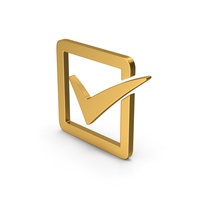 Symbol Check Box Gold PNG & PSD Images