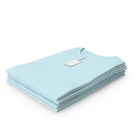 Female Crew Neck Folded Stacked With Tag Blue PNG & PSD Images