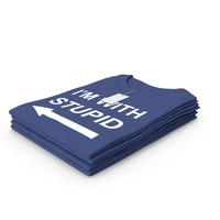 Female Crew Neck Folded Stacked With Tag Dark Blue Im With Stupid PNG & PSD Images