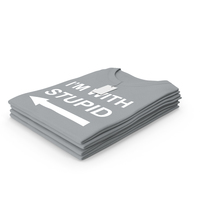 Female Crew Neck Folded Stacked With Tag Gray Im With Stupid PNG & PSD Images