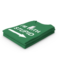 Female Crew Neck Folded Stacked With Tag Green Im With Stupid PNG & PSD Images