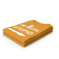 Female Crew Neck Folded Stacked With Tag Orange Im With Stupid PNG & PSD Images