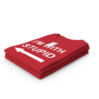 Female Crew Neck Folded Stacked With Tag Red Im With Stupid PNG & PSD Images