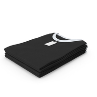 Female Crew Neck Folded Stacked With Tag White and Black PNG & PSD Images
