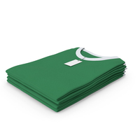 Female Crew Neck Folded Stacked With Tag White and Green PNG & PSD Images