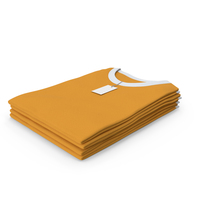 Female Crew Neck Folded Stacked With Tag White and Orange PNG & PSD Images