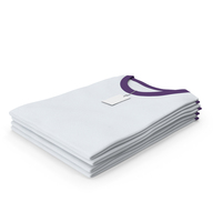 Female Crew Neck Folded Stacked With Tag White and Purple PNG & PSD Images