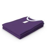 Female Crew Neck Folded Stacked With Tag White and Purple PNG & PSD Images