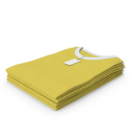 Female Crew Neck Folded Stacked With Tag White and Yellow PNG & PSD Images