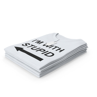 Female Crew Neck Folded Stacked With Tag White Im With Stupid PNG & PSD Images