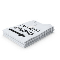 Female Crew Neck Folded Stacked With Tag White Im With Stupid PNG & PSD Images