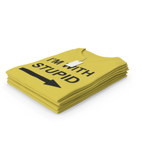 Female Crew Neck Folded Stacked With Tag Yellow Im With Stupid PNG & PSD Images
