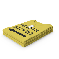 Female Crew Neck Folded Stacked With Tag Yellow Im With Stupid PNG & PSD Images