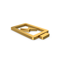 Gold Symbol Charging Battery PNG & PSD Images