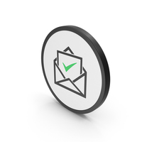 Icon Envelope With Check Mark Green PNG & PSD Images