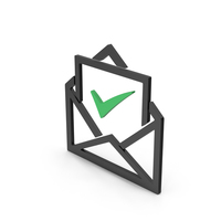 Symbol Envelope With Check Mark Green PNG & PSD Images