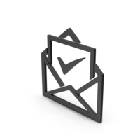 Symbol Envelope With Check Mark Black PNG & PSD Images