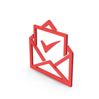 Symbol Envelope With Check Mark Red PNG & PSD Images