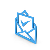 Symbol Envelope With Check Mark Blue PNG & PSD Images