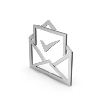 Symbol Envelope With Check Mark Silver PNG & PSD Images
