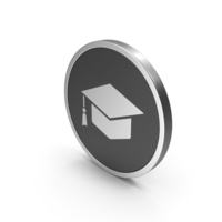 Silver Icon Graduation Hat PNG & PSD Images