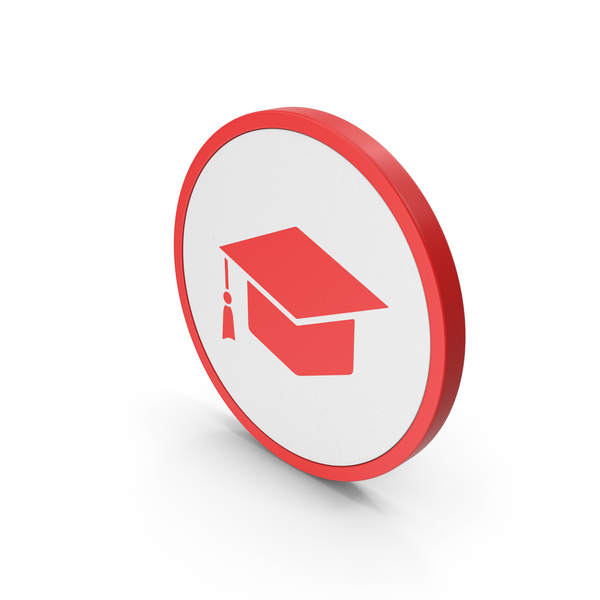 Icon Graduation Hat Red PNG & PSD Images
