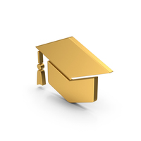 Symbol Graduation Hat Gold PNG & PSD Images