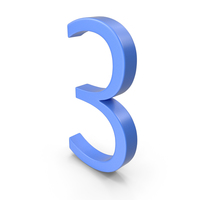 Number 3 Blue PNG & PSD Images