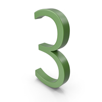 Number 3 Green PNG & PSD Images