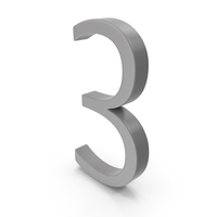 Number 3 Grey PNG & PSD Images