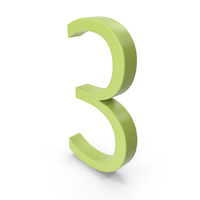 Number 3 Light Green PNG & PSD Images