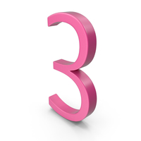 Number 3 Pink PNG & PSD Images