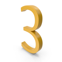 Number 3 Yellow PNG & PSD Images
