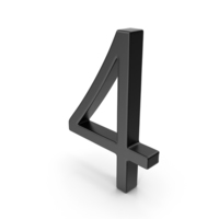 Number 4 Black PNG & PSD Images