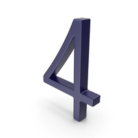 Number 4 Dark Blue PNG & PSD Images