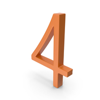 Number 4 Orange PNG & PSD Images